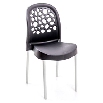 Cadeira Forte Plástico Preto Deluxe 