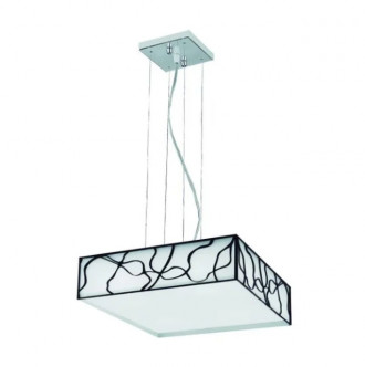 Pendente LLUM Psicodélico Preto Acrílico Quadrado 30x30 4L