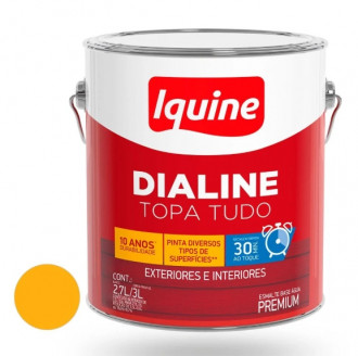  Esmalte Iquine Dialine Topa Tudo Alto Brilho Amarelo 3.0L