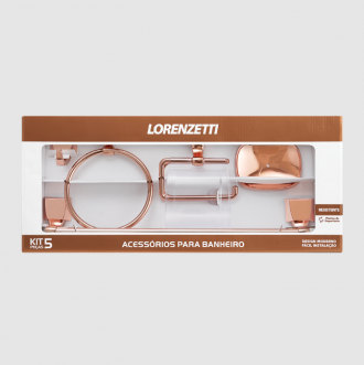 Kit Lorenzetti Attic Quadra F24 5 Peças Rose Gold 