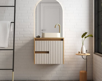 Gabinete Cozimax Madeira Kyoto 60CM Jequitibá/Off White