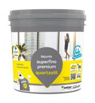 Rejunte Quartzolit Superfino Premium Cinza Platina 2kg