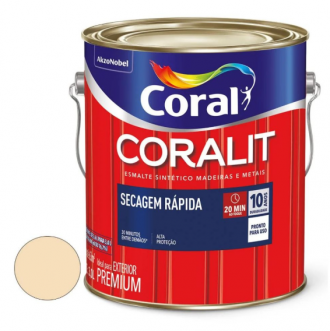 Esmalte Coral Coralit Secagem Rápida Brilhante Marfim 3.0L