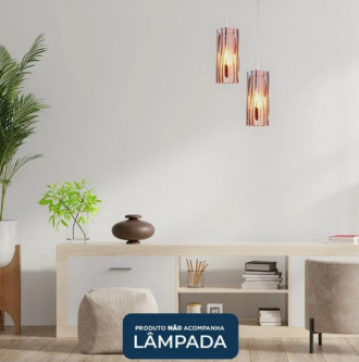 Pendente LLUM Mirage 2L E27 Zebrado Cobre V2