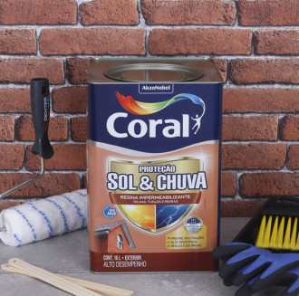 Resina Coral Proteção Sol e Chuva Impermeabilizante Cinza 18L