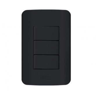 Interruptor Romazi Canoa 3 Simples 10A Preto