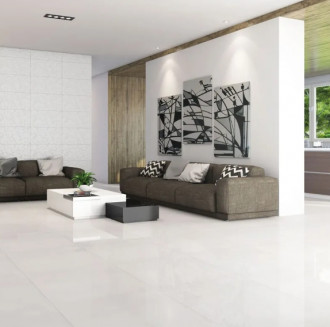 Porcelanato Elizabeth 74x74 HD Branco Imperador Polido Tipo A