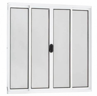 Janela Topmix 1X2.0 4 Folhas Vidro Liso Branco