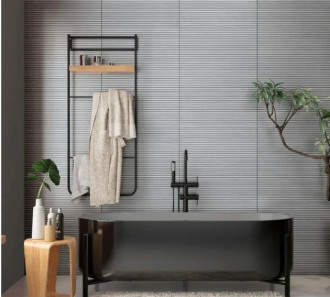 Cerâmica Arielle 37x59 Ohio Gray Acetinado Tipo A 