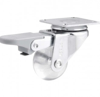 Rodízio Vonder Giratório com Freio 1.3/8" Poliuretano Transparente