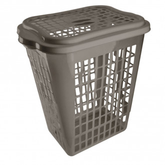 Cesto de Roupas Telado Retangular 46 Litros Marrom Plasvale