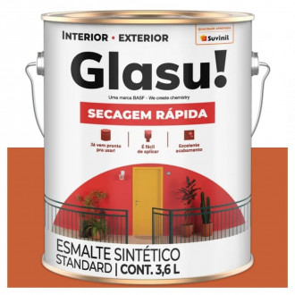 Esmalte Secagem Rápida Brilhante Laranja 3,6 Litros Suvinil Glasu