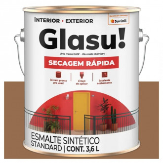 Esmalte Secagem Rápida Brilhante Marrom Conhaque 3,6 Litros Suvinil Glasu