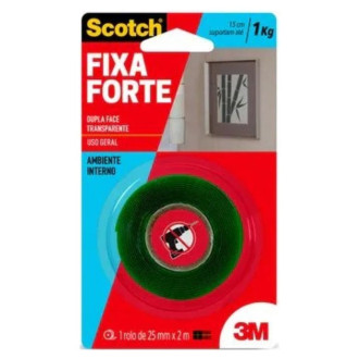 Fita Fixa Forte Transparente 24MM X 2M 3M
