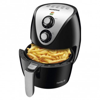 Fritadeira Elétrica Sem Óleo Air Fryer AF-30 Family Inox IV 3,5l Preta Mondial