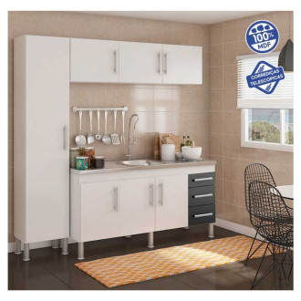 GABINETE DE COZINHA FLEX 1.54M PRETO/BRANCO MGM