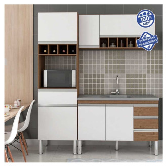 GABINETE DE COZINHA IBIZA 1.14M AMENDOA/BRANCO MGM