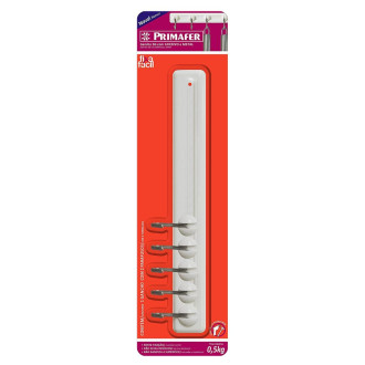 Gancho com Adesivo 500G Plástico/Metal Branco Primafer