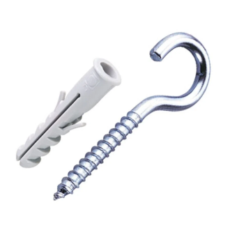 Gancho Zincado com Bucha de Nylon com Anel 10mm com 2 unidades Bemfixa