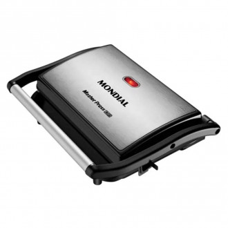 Grill Sanduicheira Elétrico Master Press Antiaderente 850W Inox/Preto Mondial