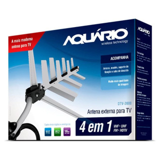 Antena Externa TV 4 em 1 Completa DTV-2000 Aquario