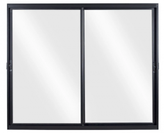 Janela topmix 2 folhas vidro liso preto 1X1 