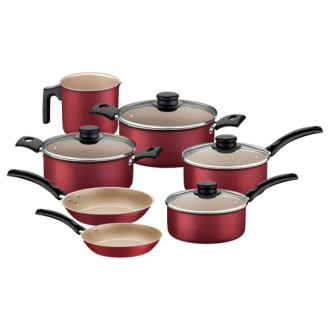 Jogo Panelas Turim com 7 Peças Vermelho Tramontina
