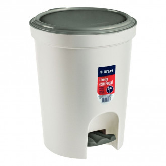 Lixeira Com Pedal Plástico Redonda 6.6L AT2740 Atlas 
