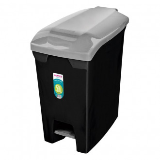 Lixeira Sanremo Slim Com Pedal 50L Preto