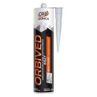 Orbived Adesivo Silicone Acetico 250G Preto Orbi