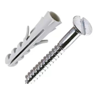 Parafuso Cabeça chata simples com bucha de nylon 6mm Com 10 unidades Bemfixa