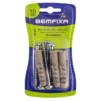 Parafuso Cabeça De Panela Philps Com Bucha Com Anel 10MM Com 5 Unidades Bemfixa