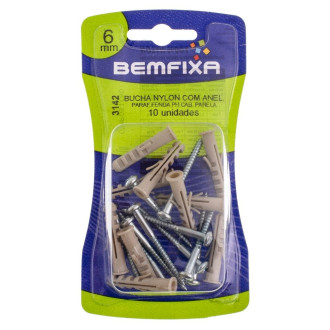 Parafuso Cabeça de Panela Philps Com Bucha Com Anel 6MM 10 Unidades Bemfixa