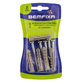 Parafuso Cabeça De Panela Philps Com Bucha Com Anel 8MM Com 5 Unidades Bemfixa