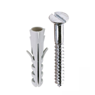 Parafuso Cabeça chata simples com bucha de nylon 10mm Com 5 unidades Bemfixa 