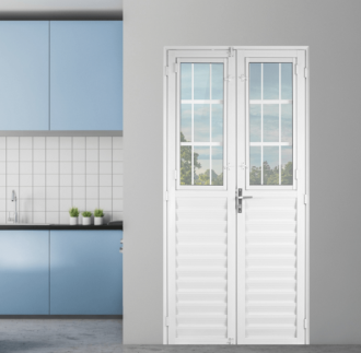 Porta quality postigo home canelado branco 2 folhas 210X120 