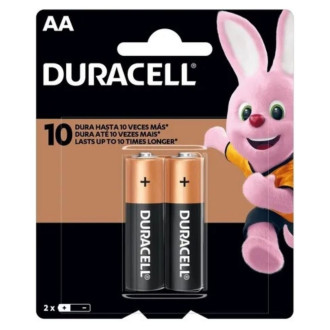 Pilha Alcalina AA Com 02 Pilhas Duracell 