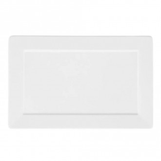 Prato Sobremesa Plateau Branco Retangular 24,5x16 cm Oxford
