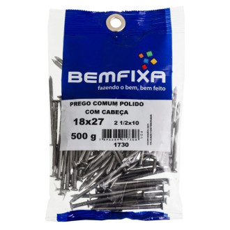 Prego Aço Com Cabeça18X27 500G Bemfixa