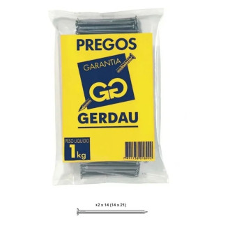 Prego de Aço com Cabeça 2x14 1kg Polido Gerdau