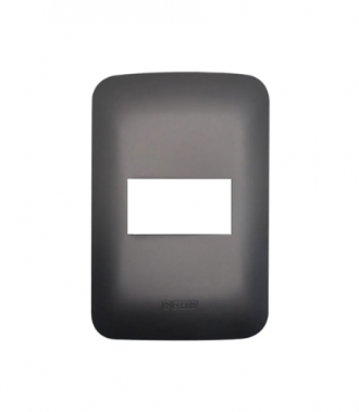 Placa romazi canoa 1 módulo preto 4X2 