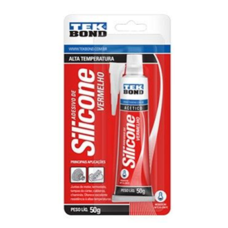 Silicone acético alta temperatura 50g vermelho Tekbond