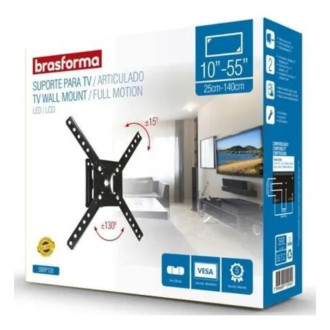 Suporte para TV 10"- 55" R 360º Preto Brasforma